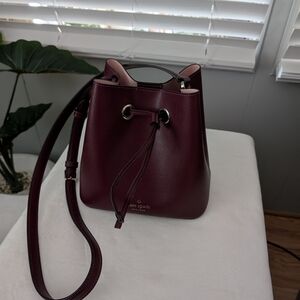 Kate Spade Burgundy Bucket Bag